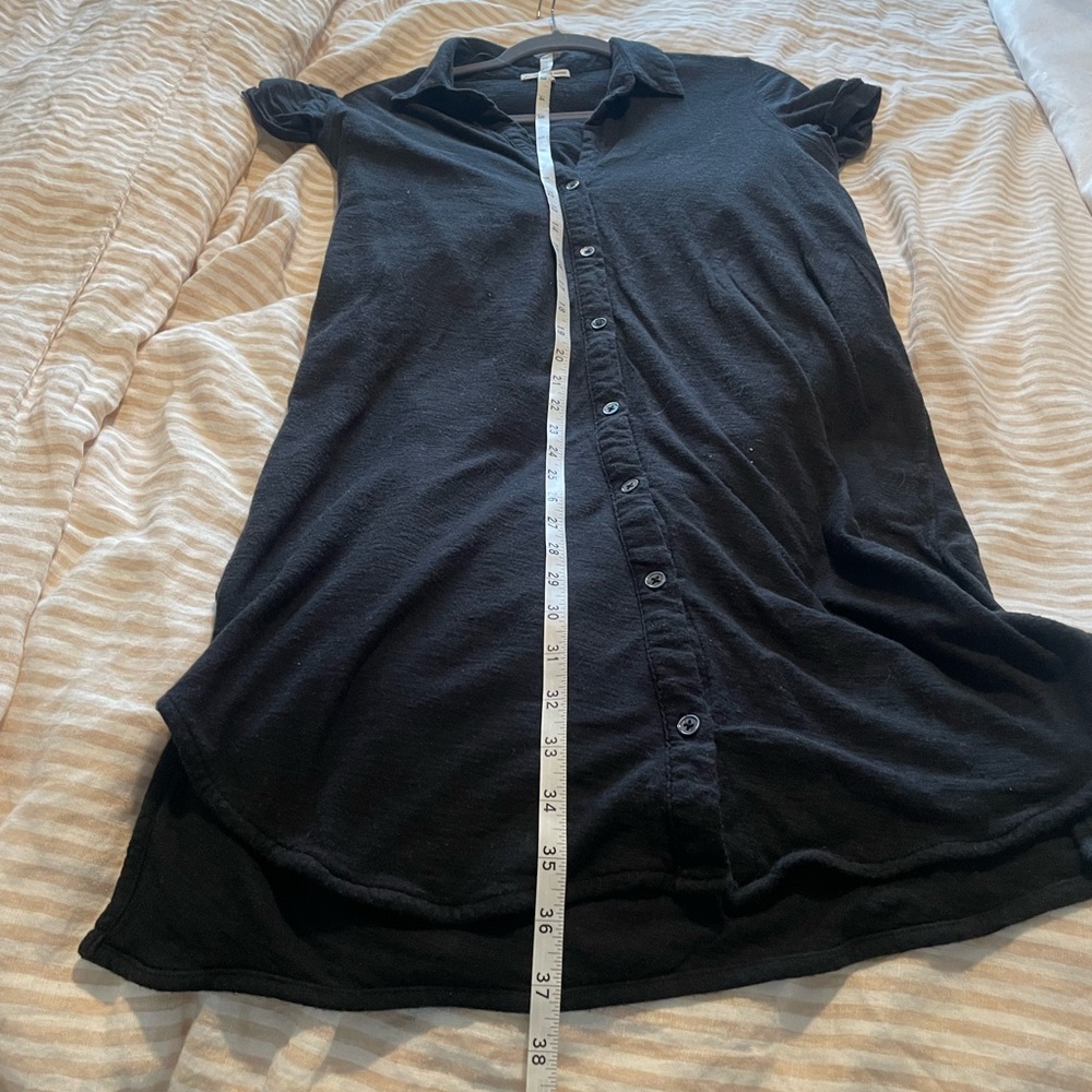 James Perse Black Casual Shirt Midi Dress - Picture 5 of 6
